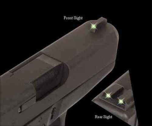 Truglo TG231X Brite-Site Tritium Night Sights Springfield XD Green Front /Rear Black